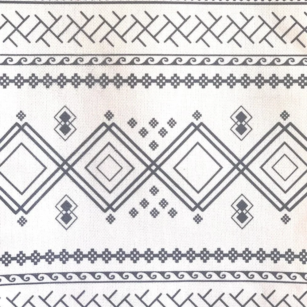Set/2 Gray Beige Boho Mandala Aztec Ethnic Print Tapestry Wall Hangings w/ Hooks